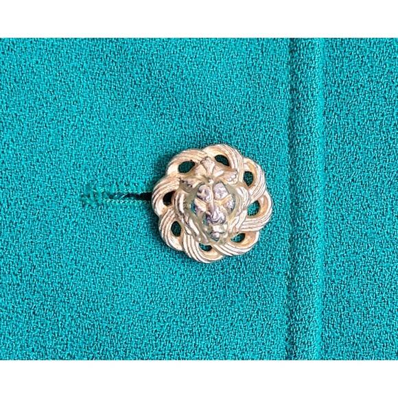 Herbert Grossman Kelly Green Wool Jacket W/Gold Buttons Sz 6 - Picture 4 of 6